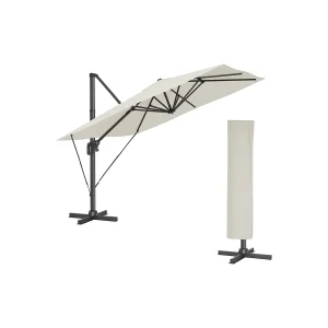360° draaibare parasol met zwengel en standaard